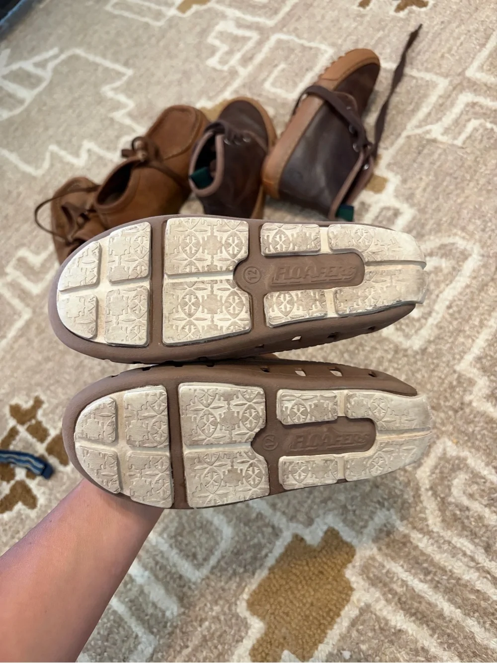 Native Kids Water Shoes — Brown and Light Gray Slip-On Clogs